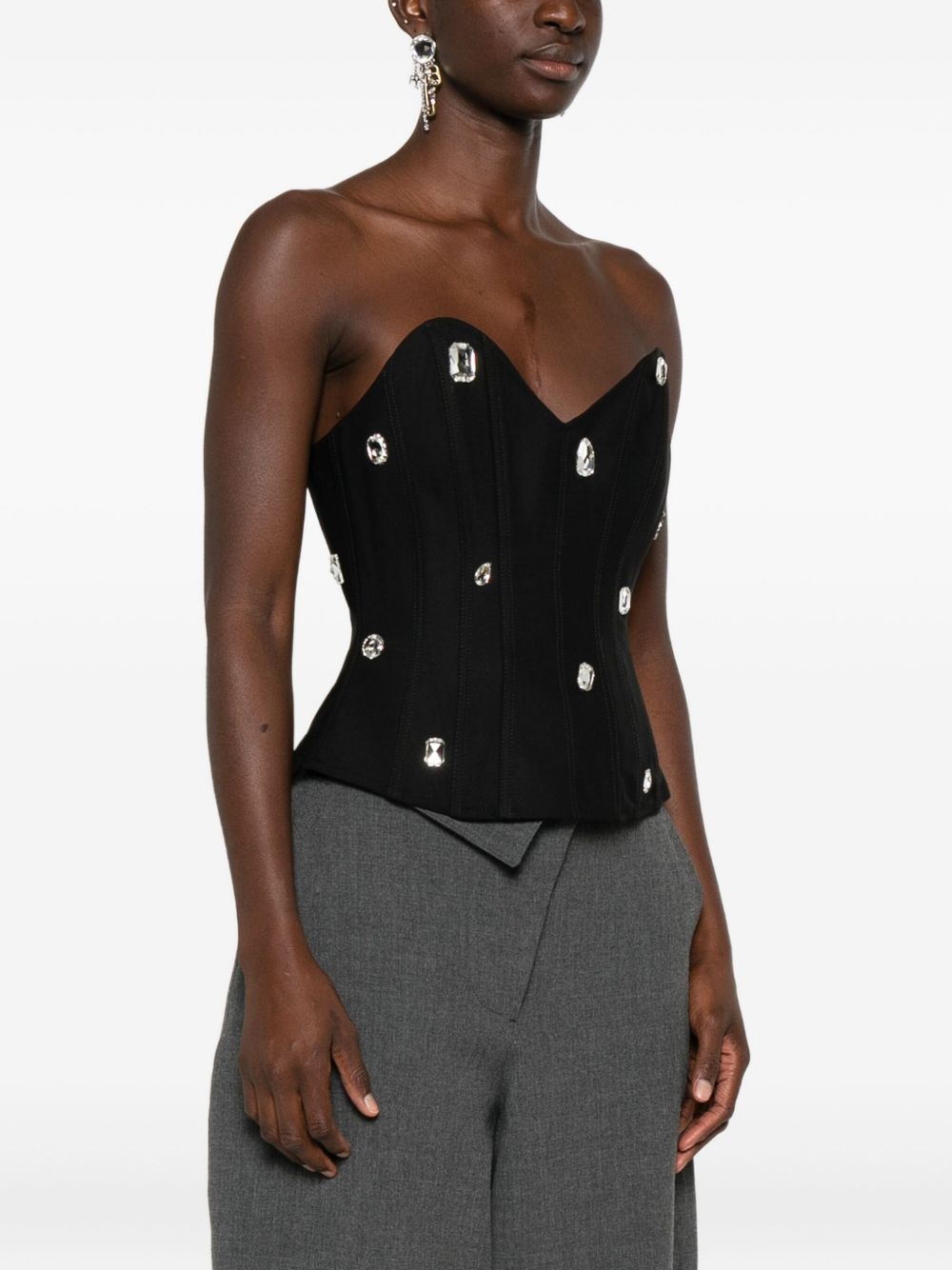 Corsetto con cristalli in nero David koma - donna 