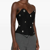 Corsetto con cristalli in nero David koma - donna 