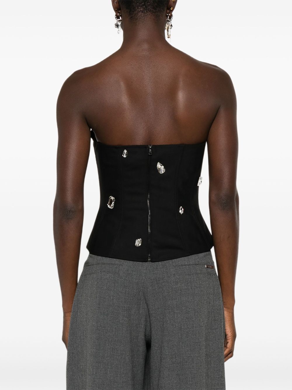 Corsetto con cristalli in nero David koma - donna 