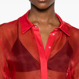 Camicia semi trasparente in rosso David Koma - donna 