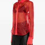 Camicia semi trasparente in rosso David Koma - donna 