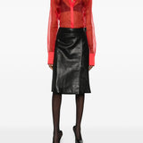 Camicia semi trasparente in rosso David Koma - donna 