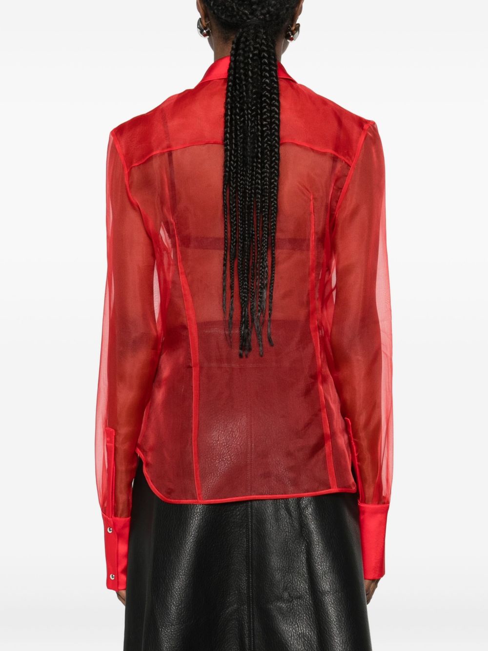 Camicia semi trasparente in rosso David Koma - donna 