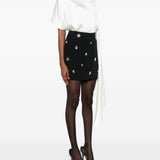 Minigonna con strass in nero David Koma - donna 