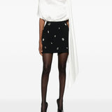 Minigonna con strass in nero David Koma - donna 