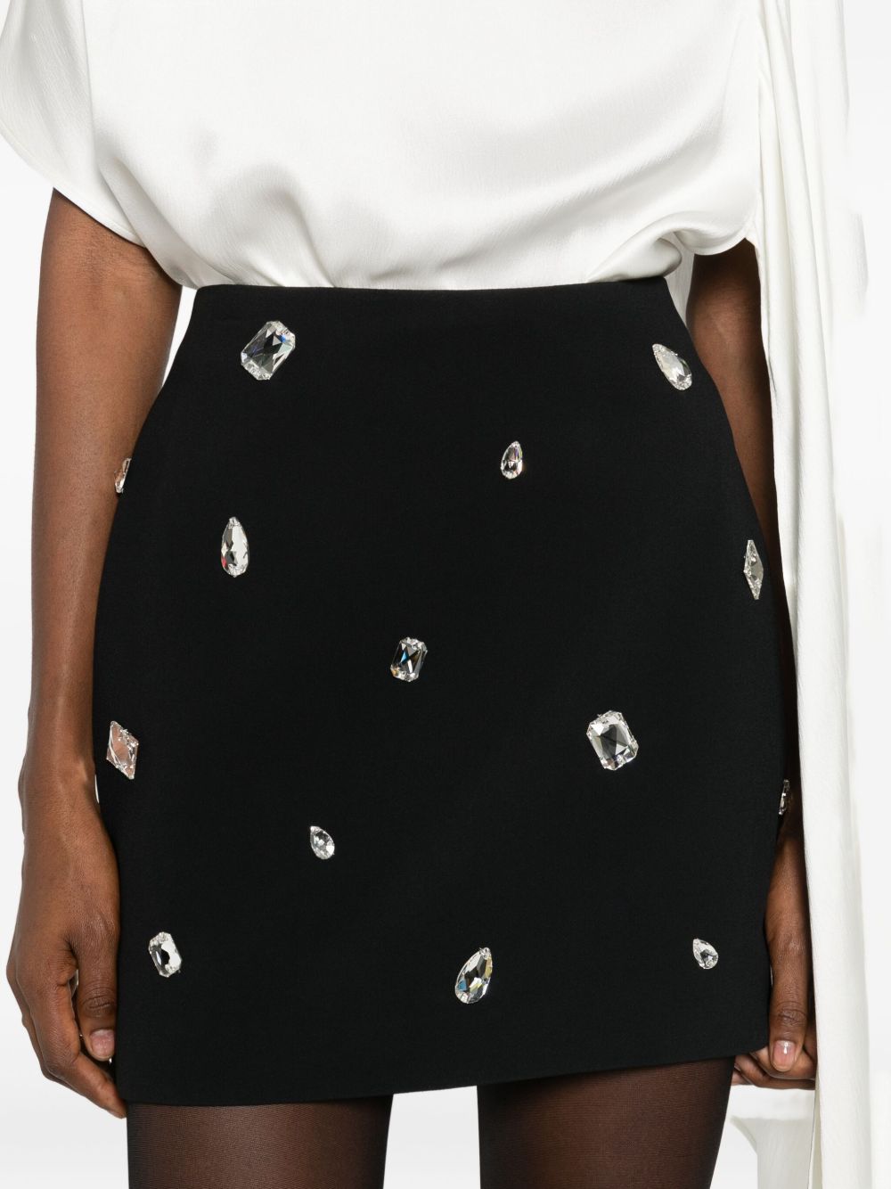 Minigonna con strass in nero David Koma - donna 