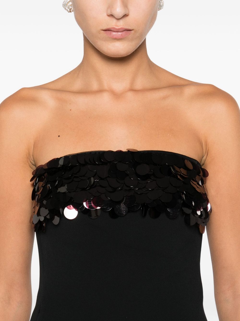 Abito corto con paillettes in nero David Koma - donna 