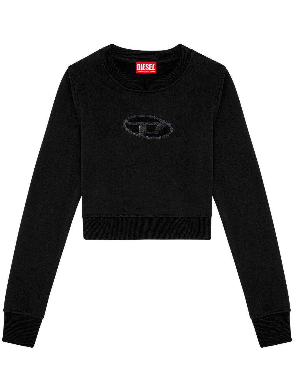 Felpa crop con logo in nero - DIESEL donna 