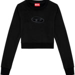 Felpa crop con logo in nero - DIESEL donna 