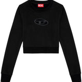 Felpa crop con logo in nero - DIESEL donna 