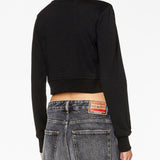 Felpa crop con logo in nero - DIESEL donna 
