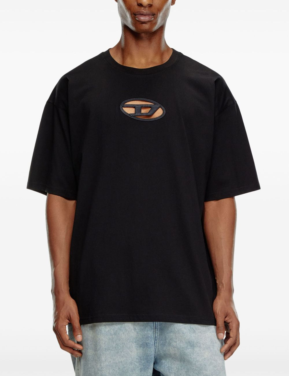 T-shirt con cut-out in nero Diesel - uomo 
