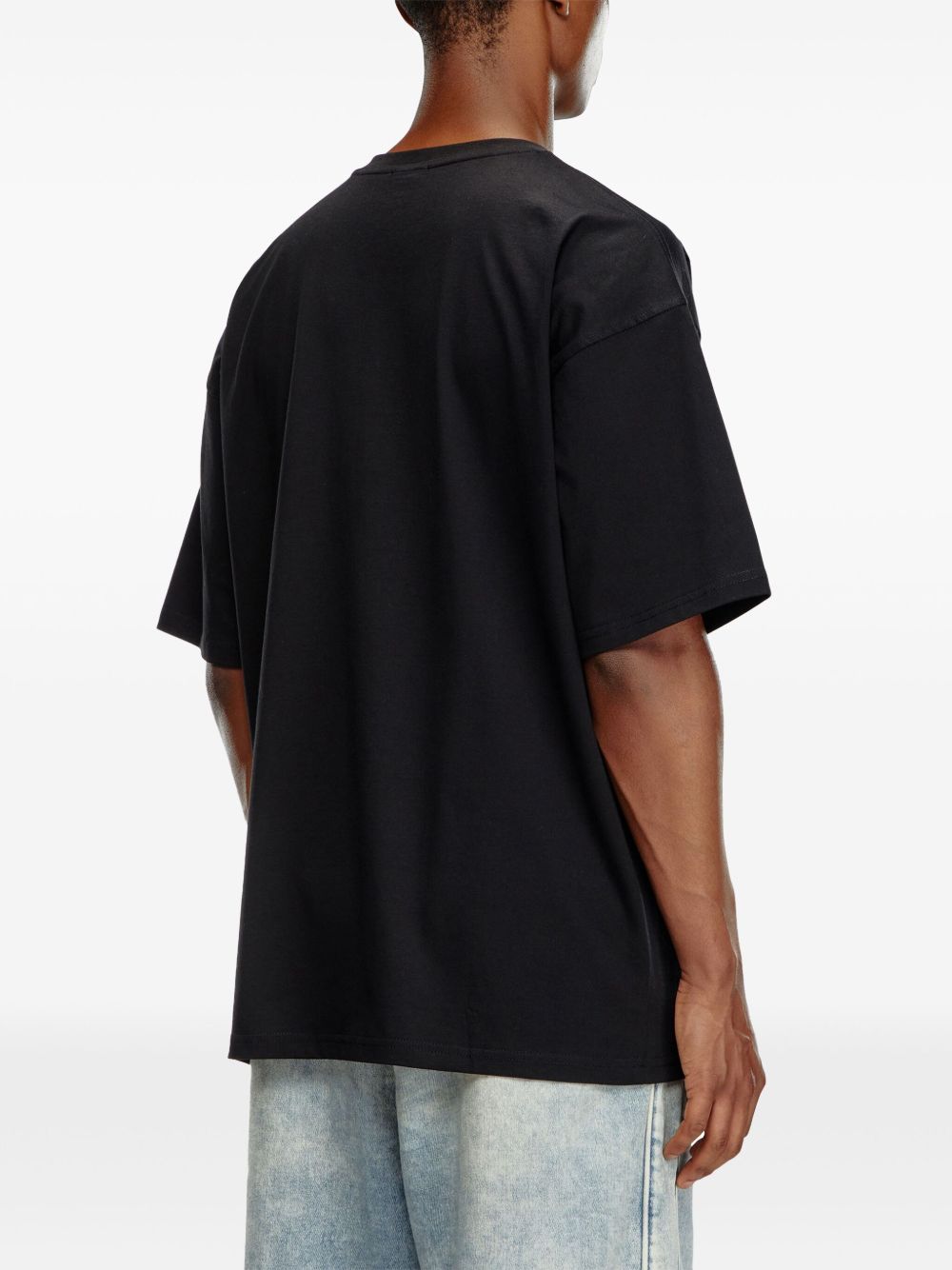 T-shirt con cut-out in nero Diesel - uomo 