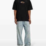 T-shirt con cut-out in nero Diesel - uomo 