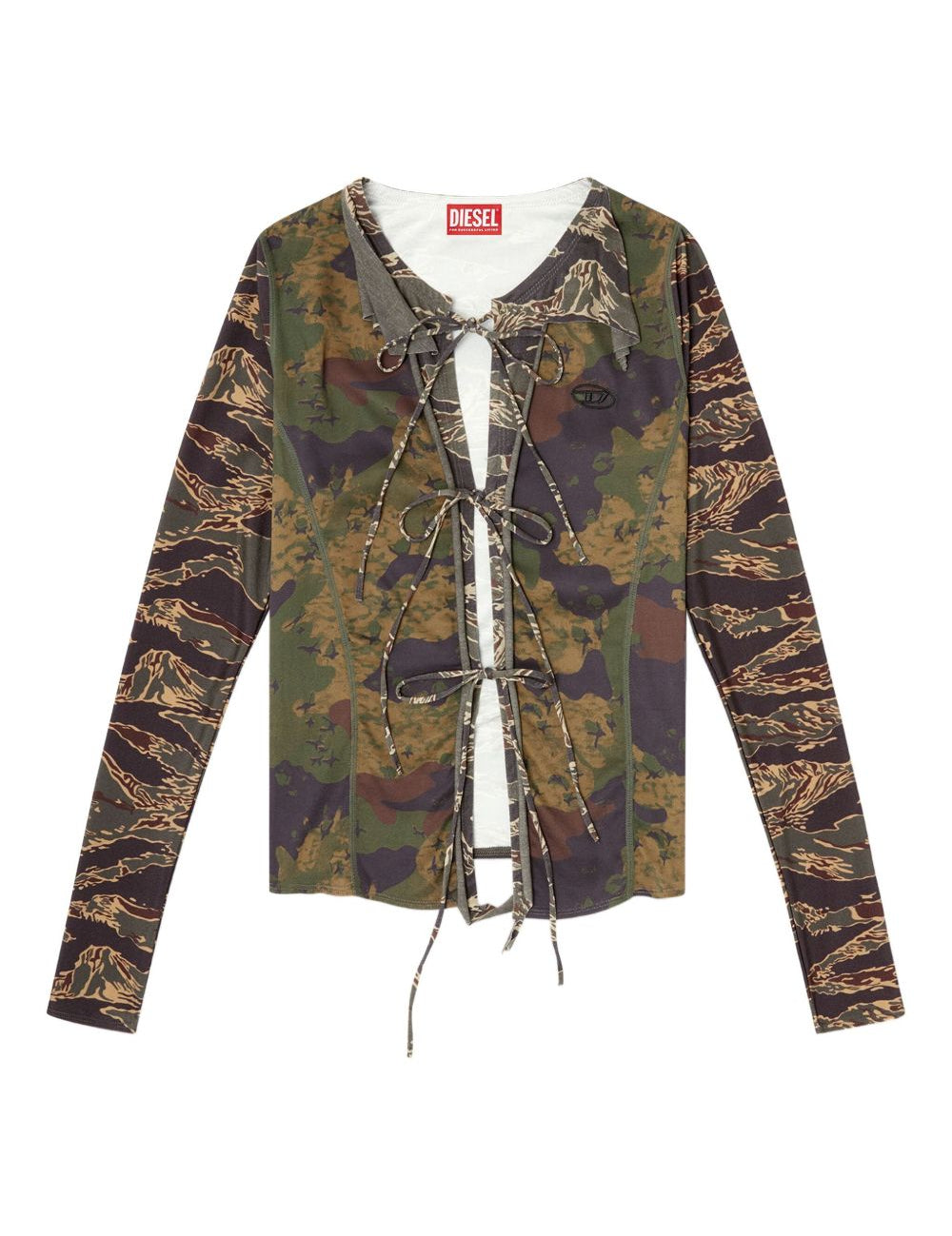 Top T-afry in verde Diesel - donna 