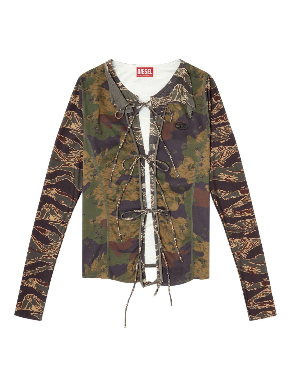 Top T-afry in verde Diesel - donna 