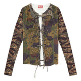 Top T-afry in verde Diesel - donna 