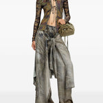 Top T-afry in verde Diesel - donna 