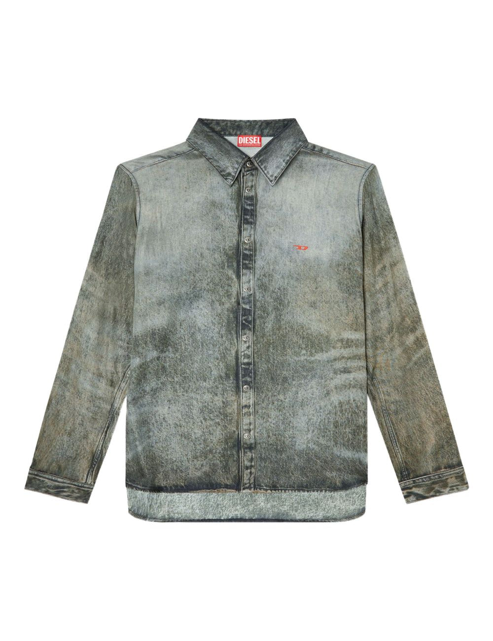 Camicia con lavaggio acido in nero Diesel - uomo 