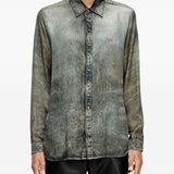 Camicia con lavaggio acido in nero Diesel - uomo 