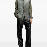 Camicia con lavaggio acido in nero Diesel - uomo 