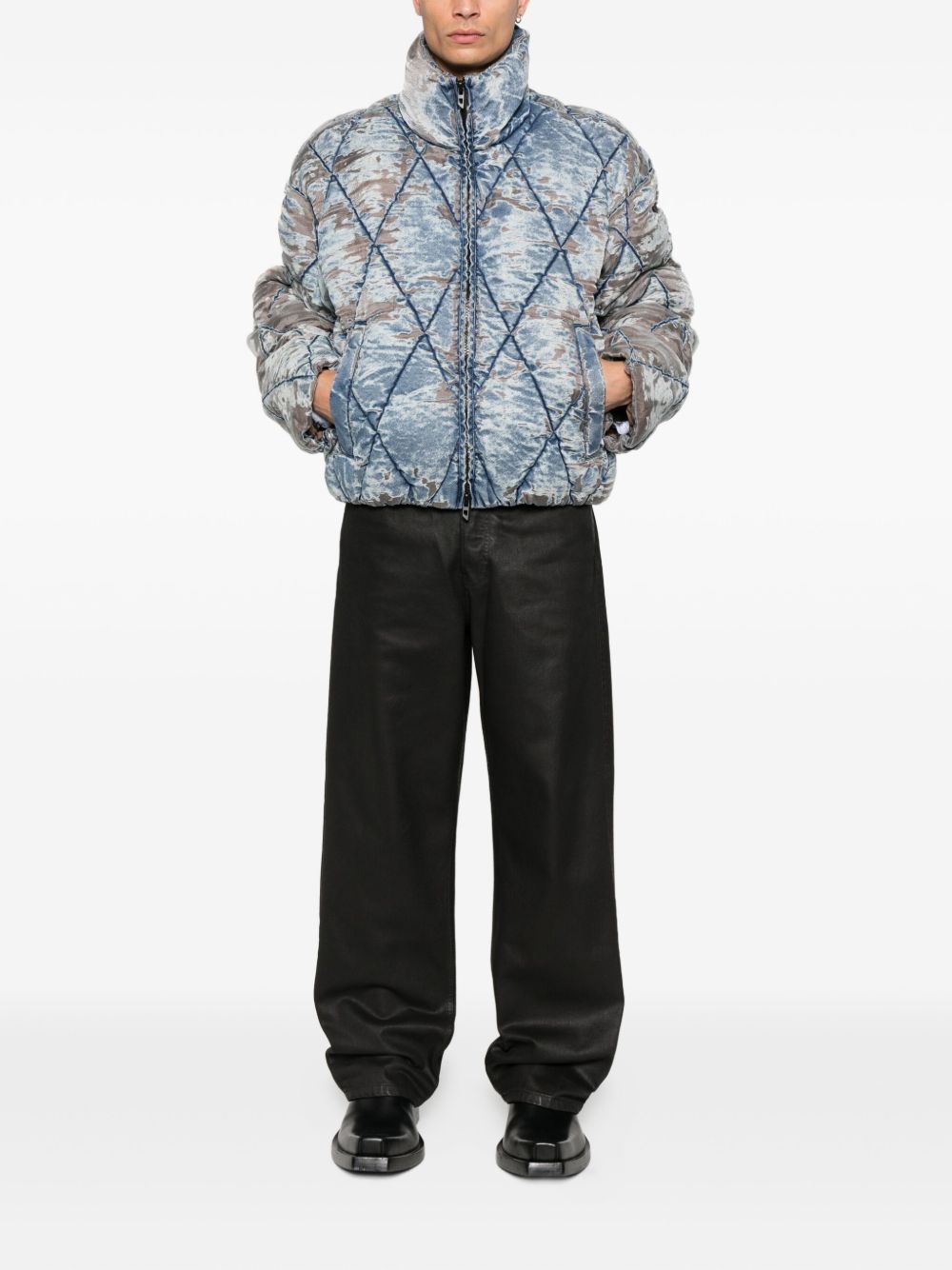 Giacca denim con effetto schiarito in blu Diesel - uomo 