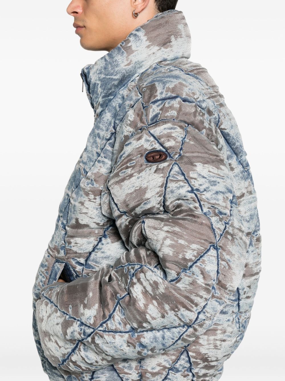 Giacca denim con effetto schiarito in blu Diesel - uomo 