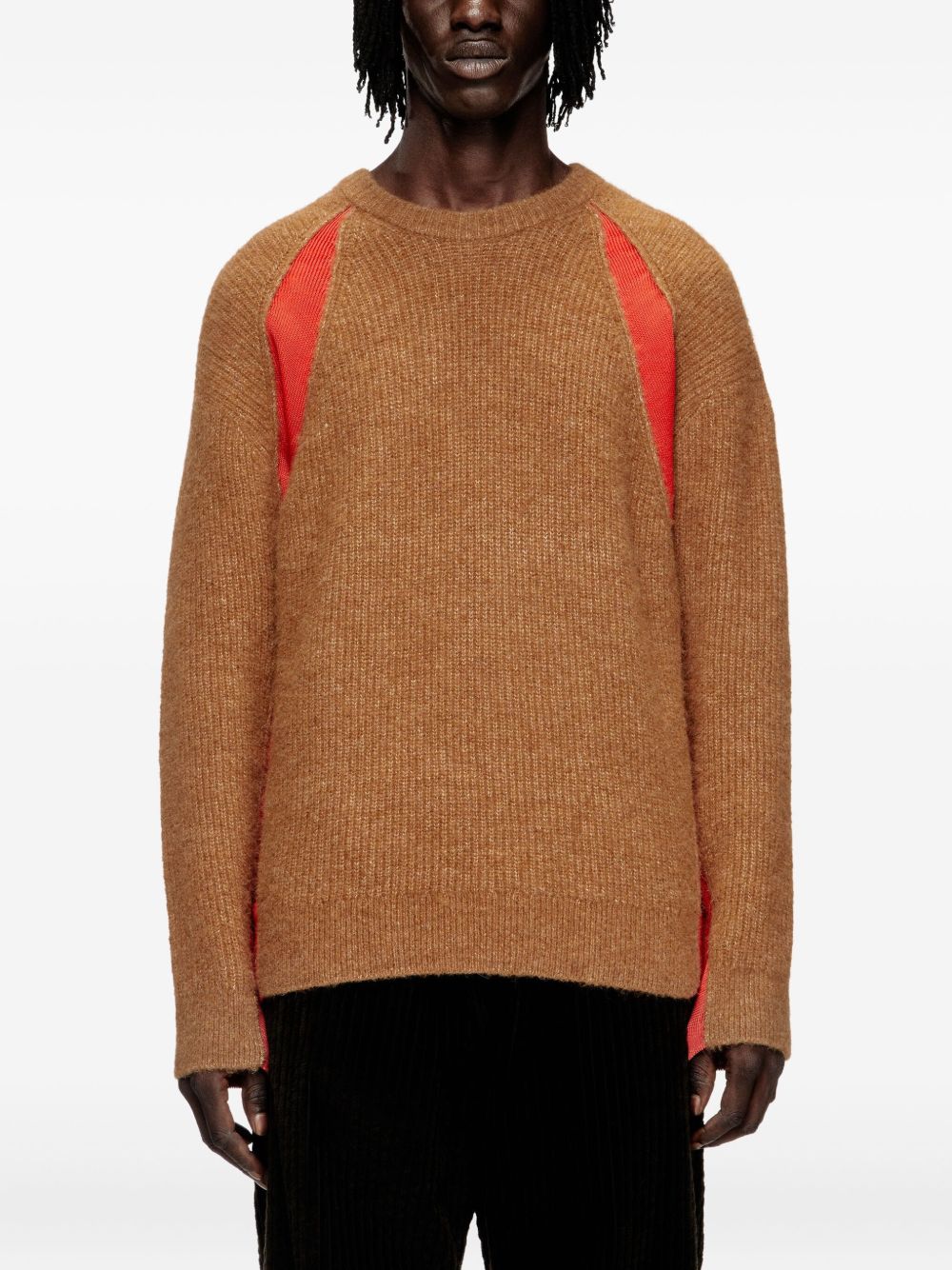 Maglione a coste in marrone Diesel - uomo 