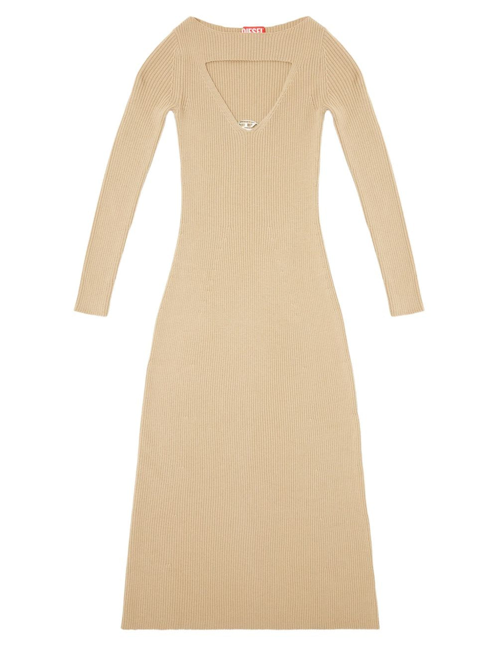 Abito midi a coste in beige Diesel - donna 