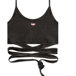 Top annodabile T-Leya-Tail-R1 con spalline in nero Diesel - donna 