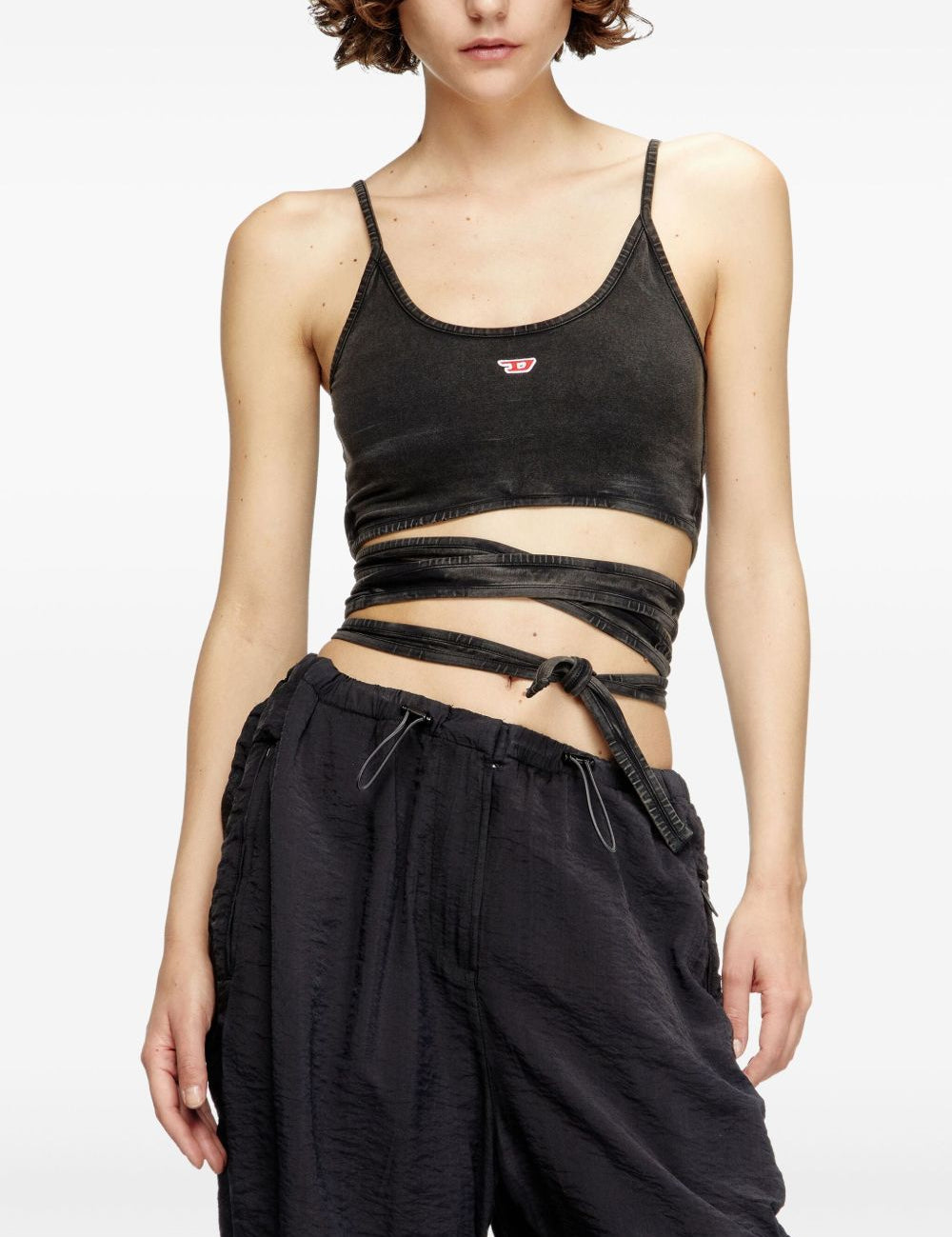 Top annodabile T-Leya-Tail-R1 con spalline in nero Diesel - donna 