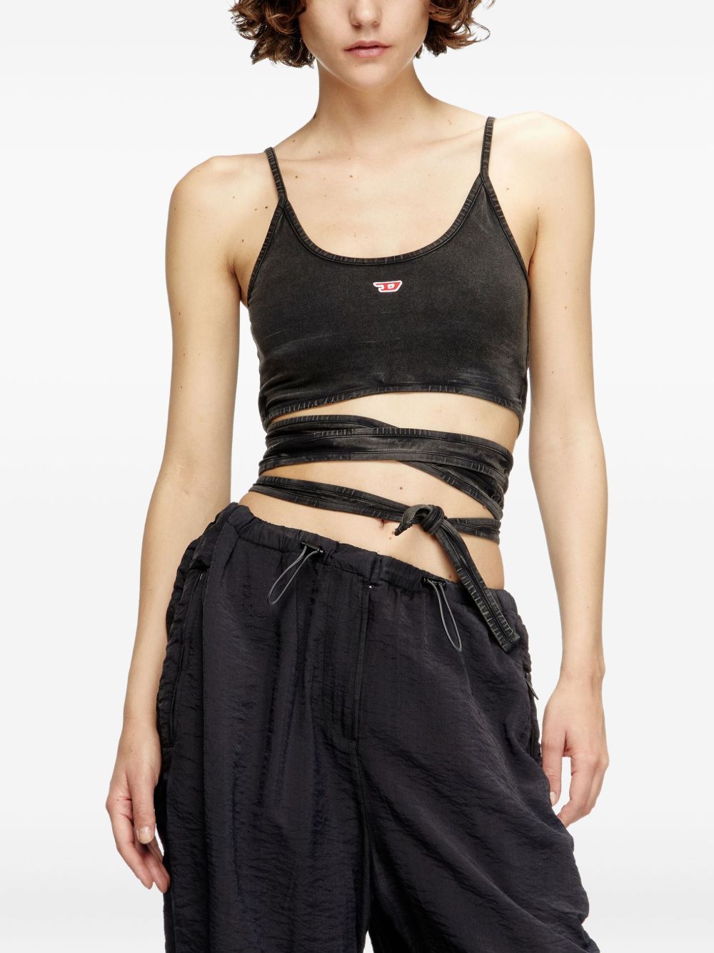 Top annodabile T-Leya-Tail-R1 con spalline in nero Diesel - donna 