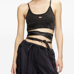 Top annodabile T-Leya-Tail-R1 con spalline in nero Diesel - donna 