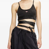 Top annodabile T-Leya-Tail-R1 con spalline in nero Diesel - donna 