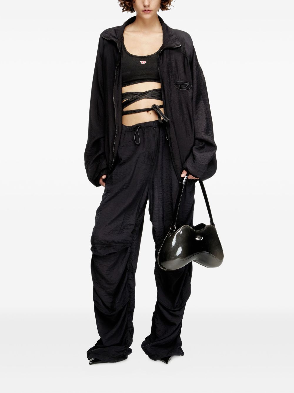 Top annodabile T-Leya-Tail-R1 con spalline in nero Diesel - donna 