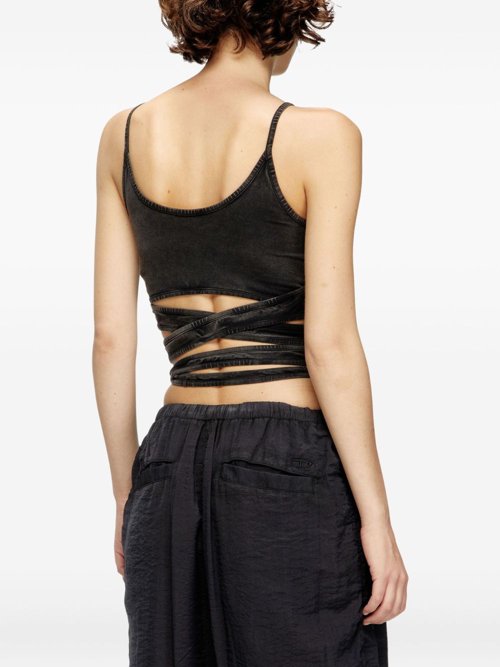 Top annodabile T-Leya-Tail-R1 con spalline in nero Diesel - donna 