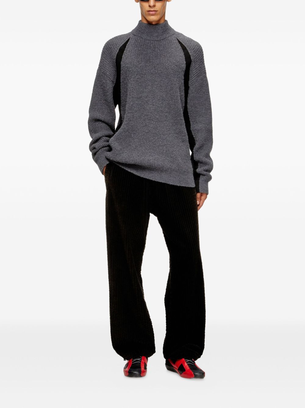 Maglione K-Lollo-TN a coste in grigio Diesel - uomo 