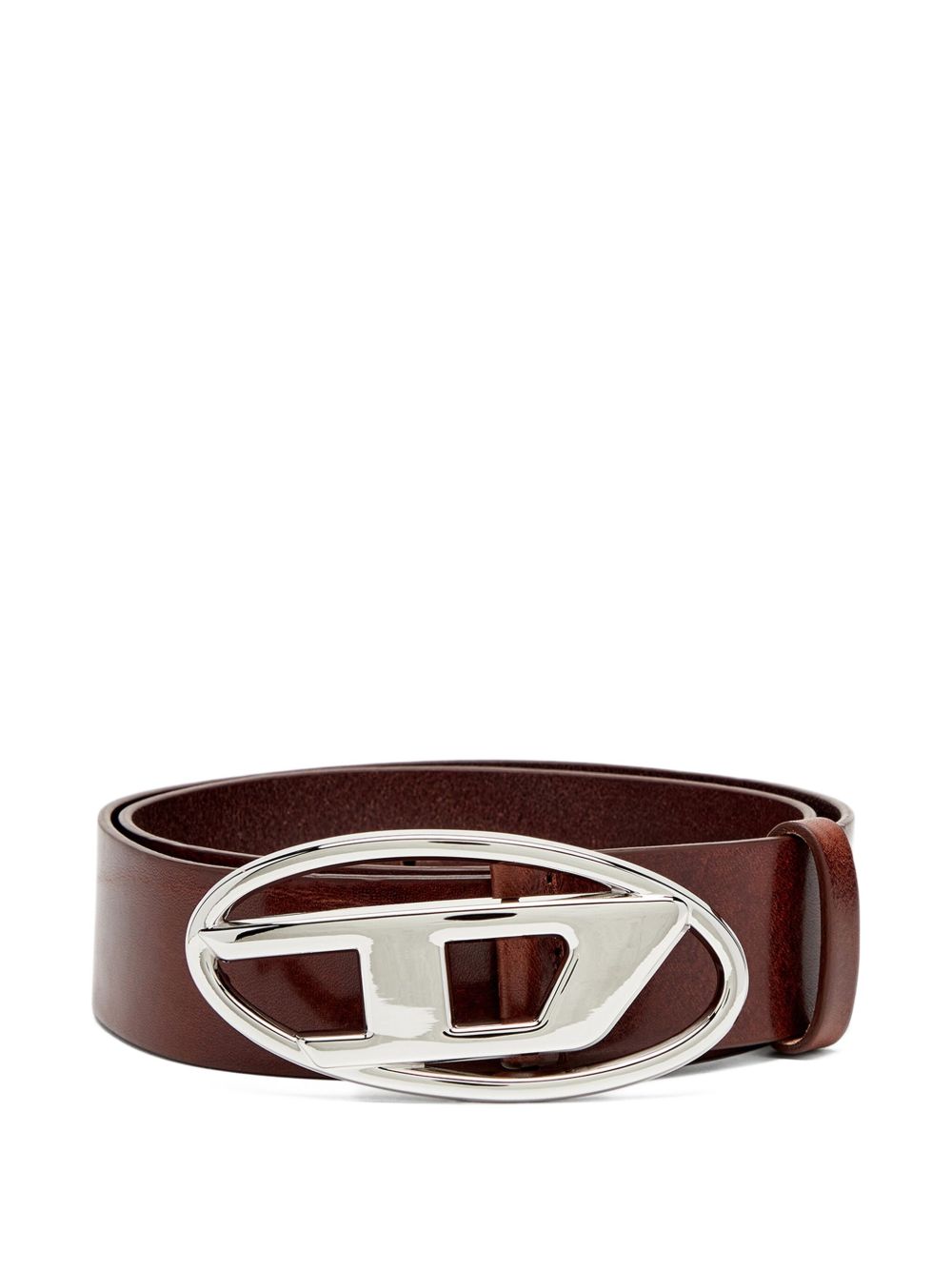 Cintura con fibbia logo in marrone Diesel - unisex 