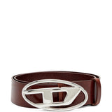 Cintura con fibbia logo in marrone Diesel - unisex 