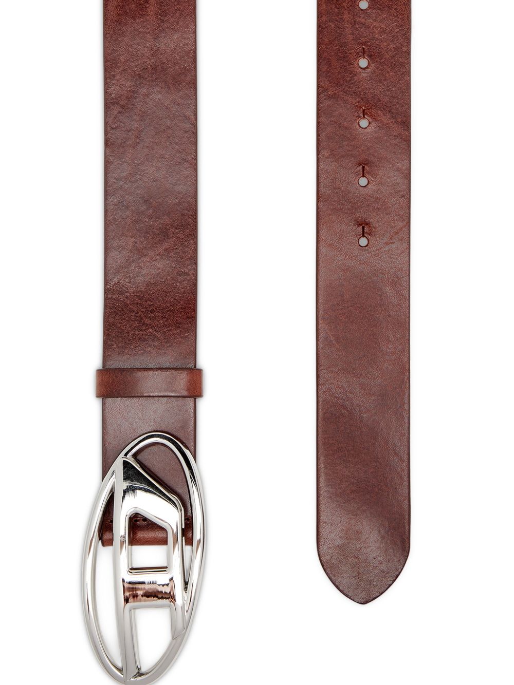 Cintura con fibbia logo in marrone Diesel - unisex 