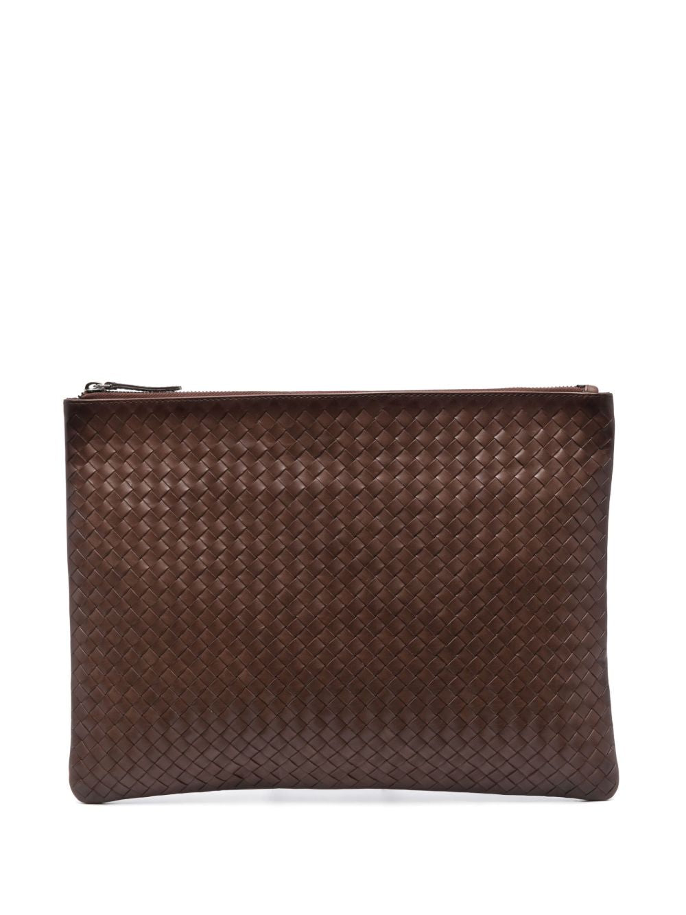 Clutch Intrecciato in pelle in marrone Dragon diffusion - donna 