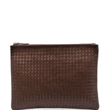 Clutch Intrecciato in pelle in marrone Dragon diffusion - donna 