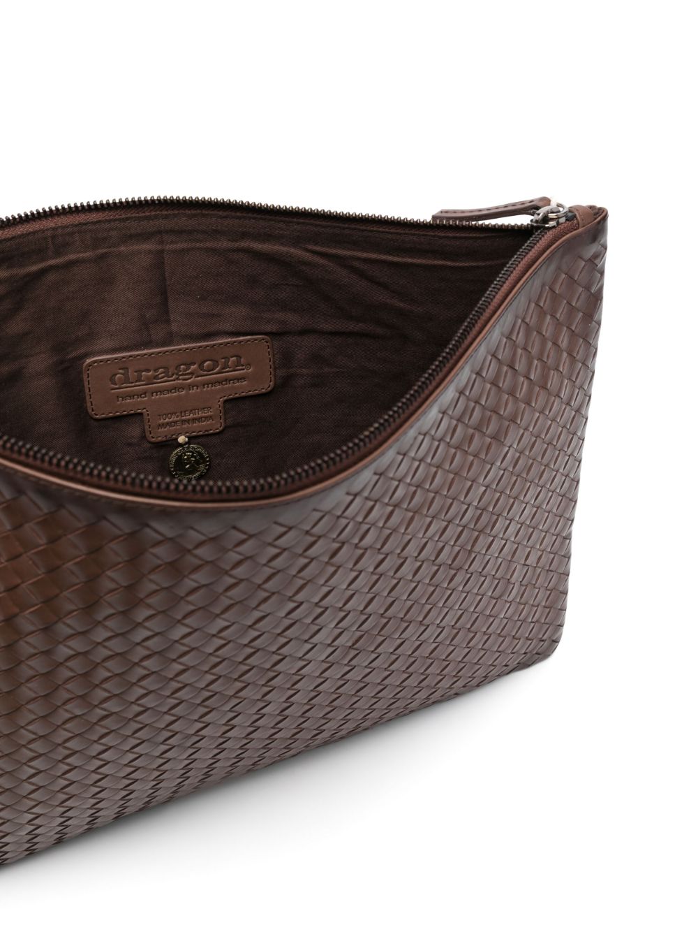 Clutch Intrecciato in pelle in marrone Dragon diffusion - donna 