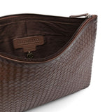Clutch Intrecciato in pelle in marrone Dragon diffusion - donna 