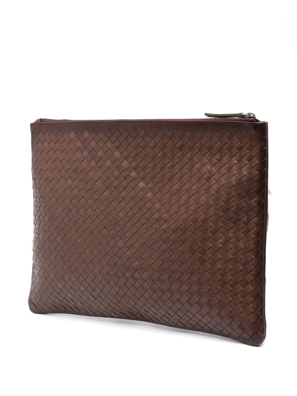 Clutch Intrecciato in pelle in marrone Dragon diffusion - donna 