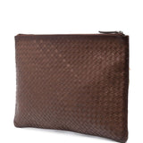 Clutch Intrecciato in pelle in marrone Dragon diffusion - donna 