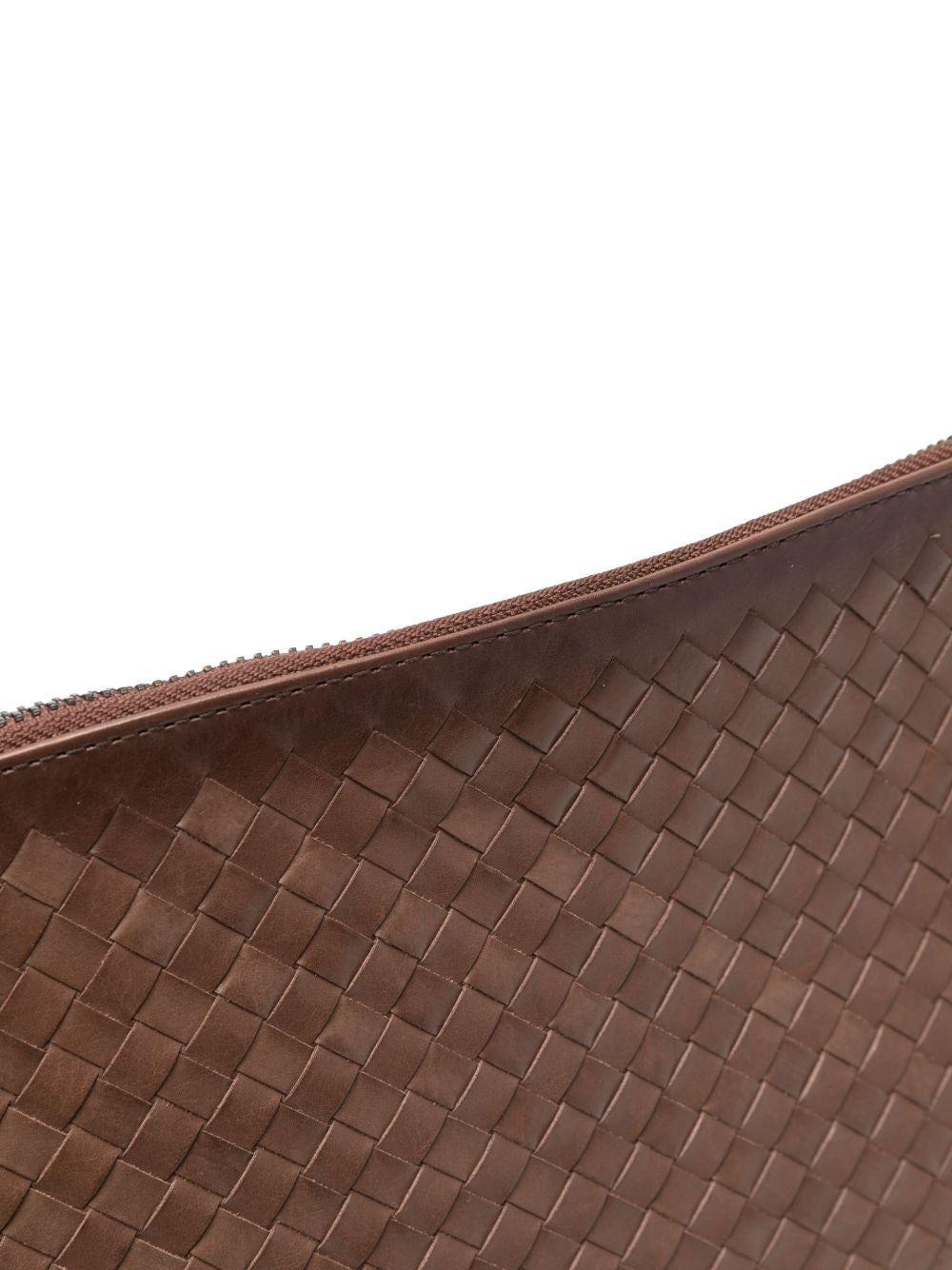 Clutch Intrecciato in pelle in marrone Dragon diffusion - donna 