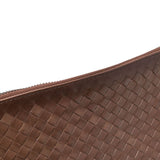 Clutch Intrecciato in pelle in marrone Dragon diffusion - donna 