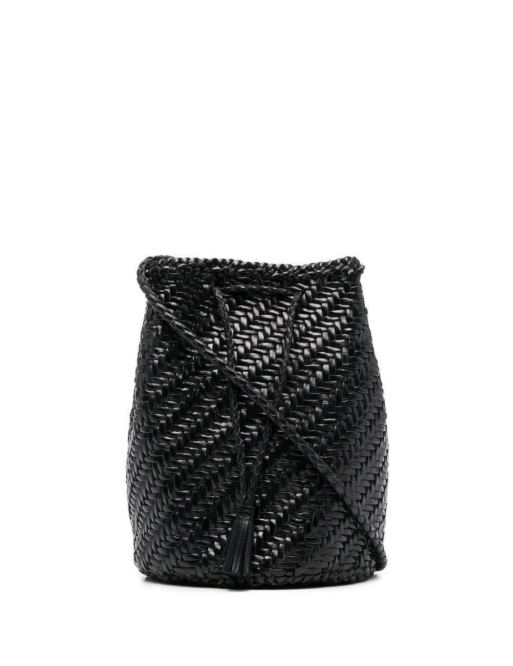 Borsa pompom intrecciata in nero Dragon diffusion - donna 