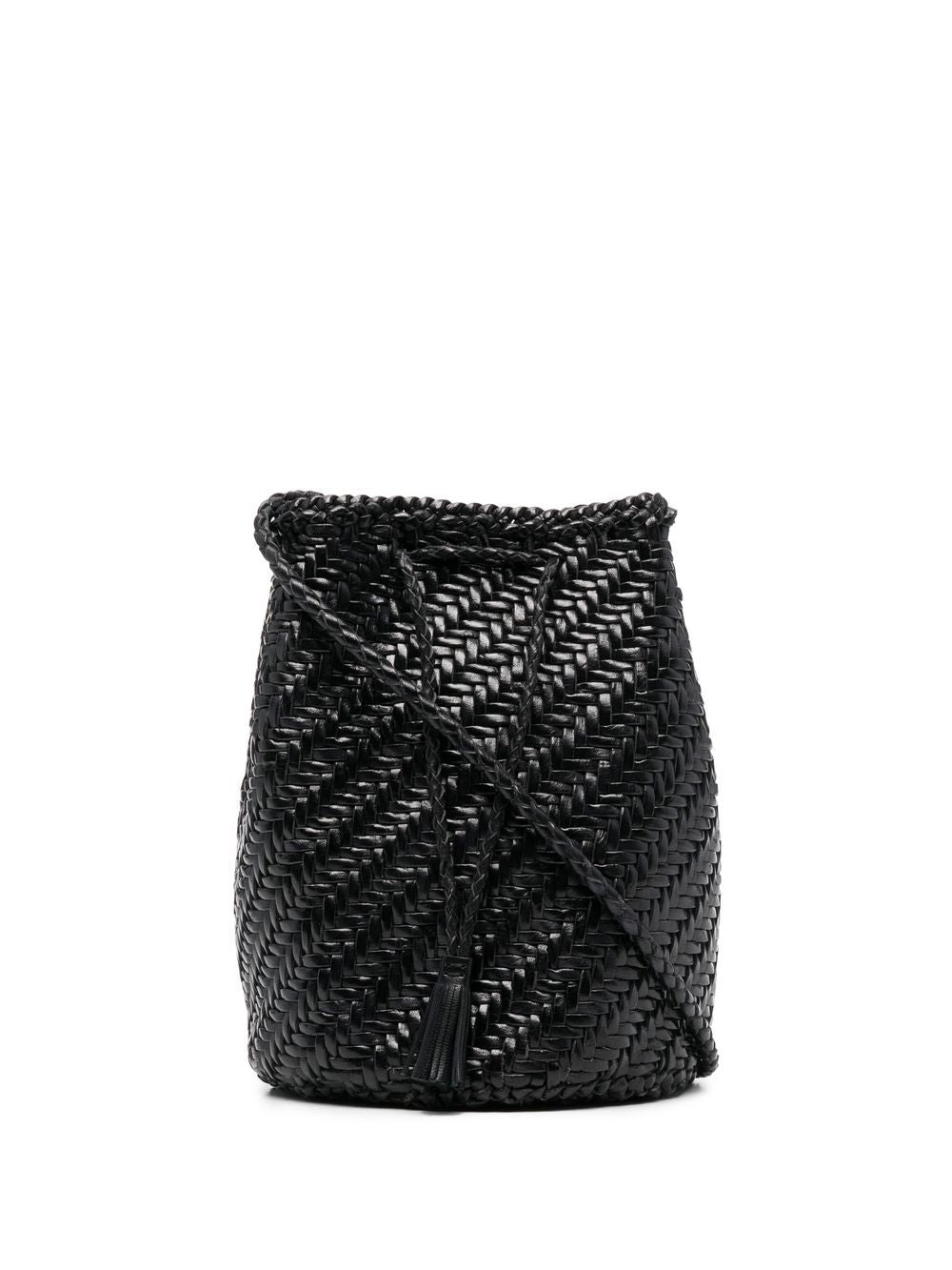Borsa pompom intrecciata in nero Dragon diffusion - donna 
